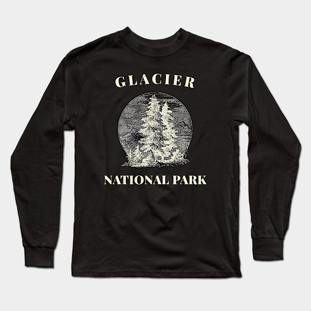 Glacier National Park Vintage Long Sleeve T-Shirt by victoria@teepublic.com